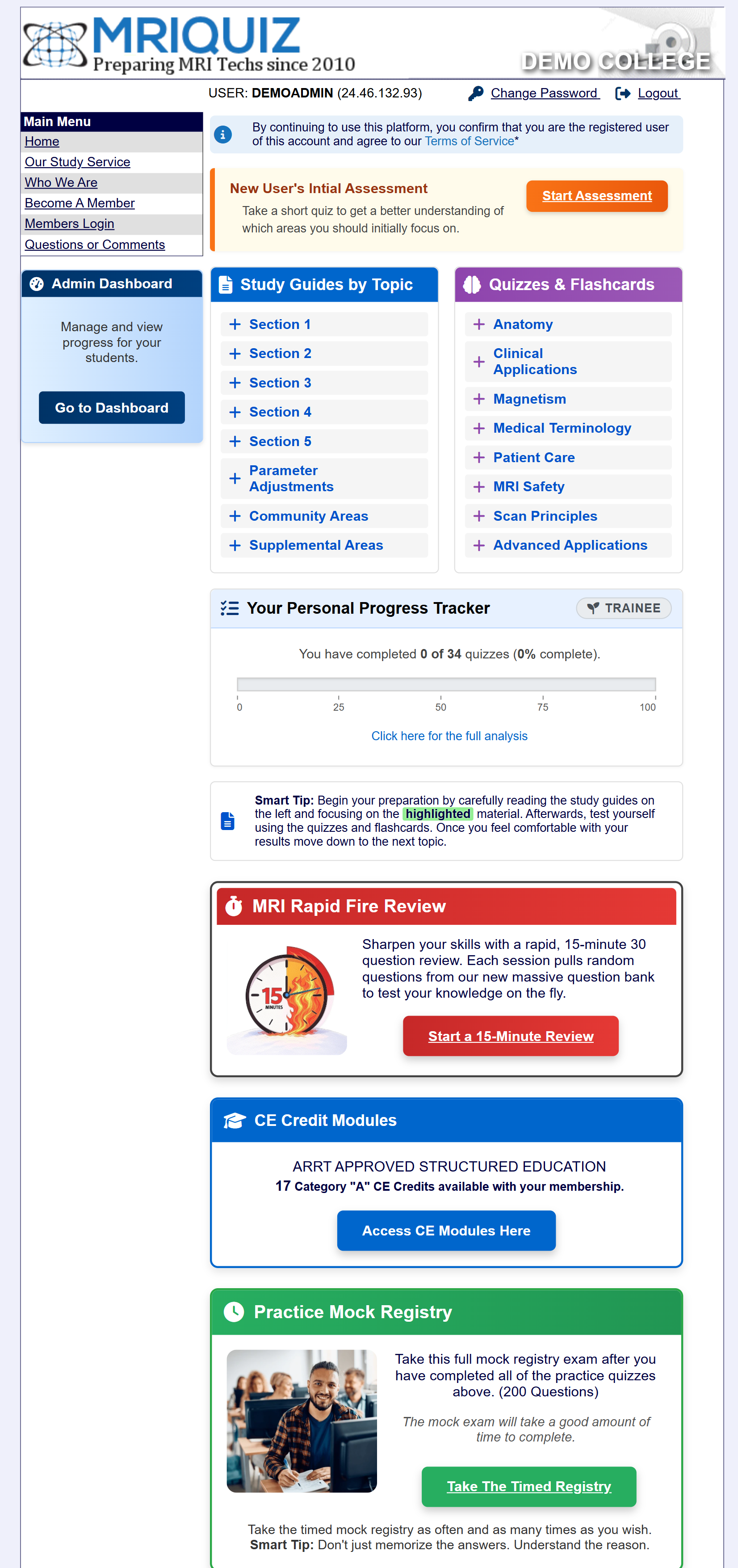 Admin and Student Dashboard Overview